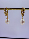 Sparkle Huggie Rice Pearl Drops