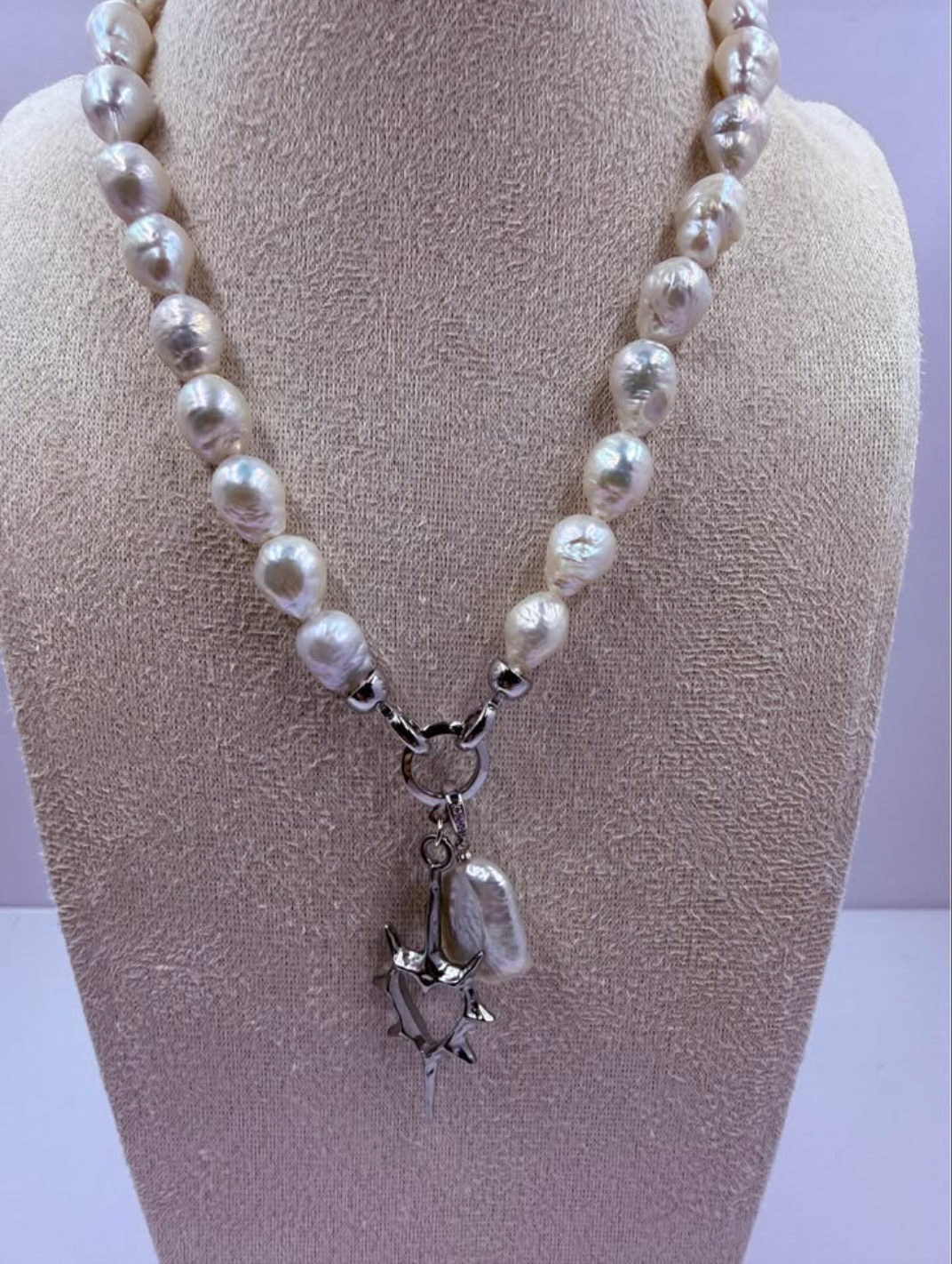 Edge Pearl — Men's Baroque Freshwater Pearl Necklace