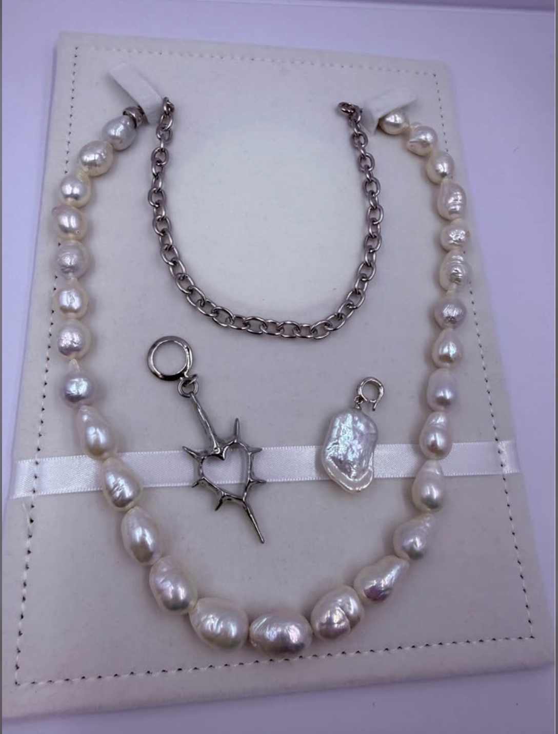 Edge Pearl — Men's Baroque Freshwater Pearl Necklace